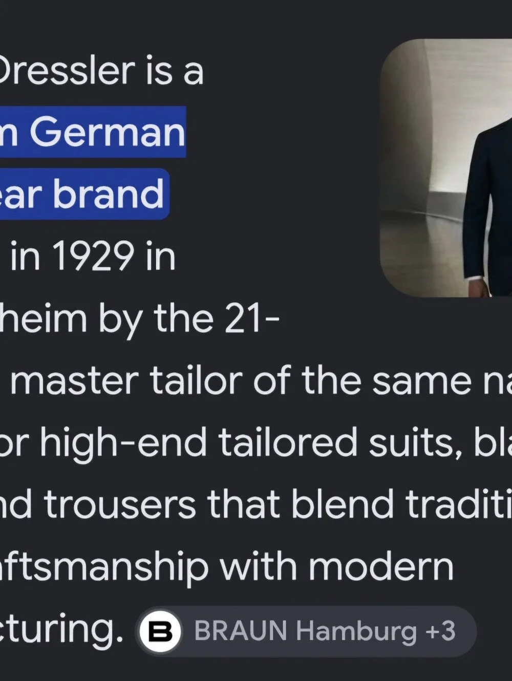 Eduard Dressler Men's Wool Double-breasted Suit From Europe